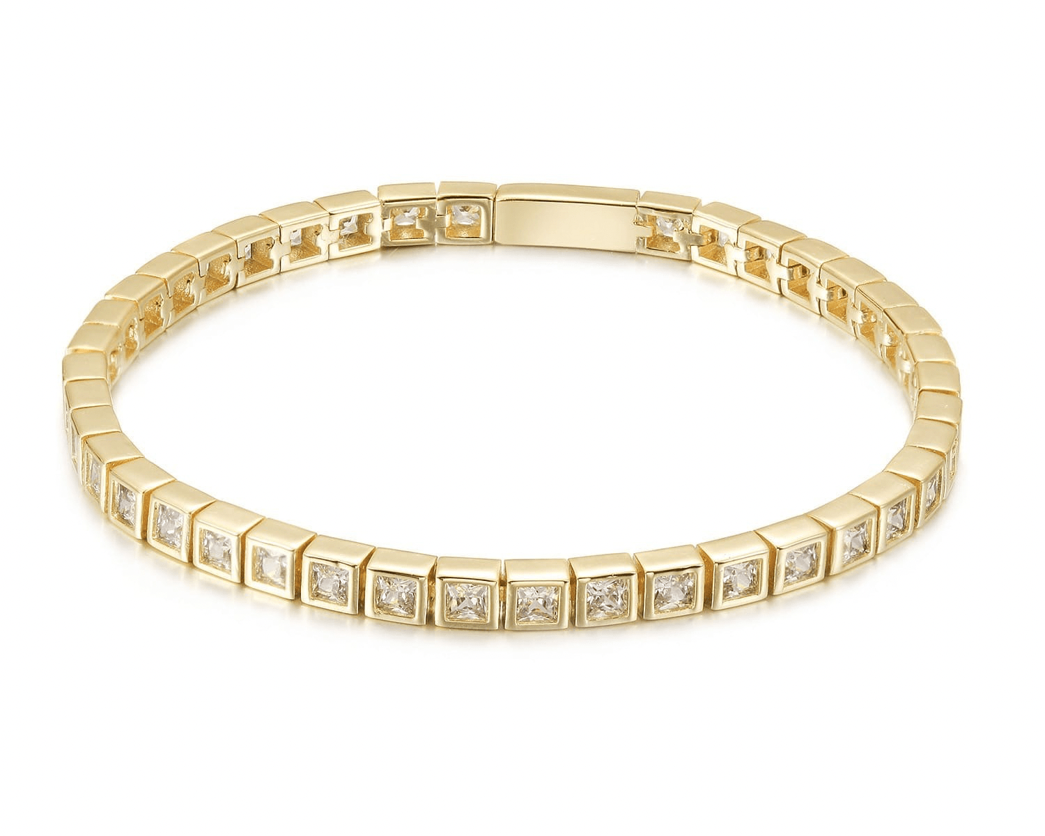 Le Carreau - Square Diamond Waterproof Tennis Bracelet - NOA Jewels - 