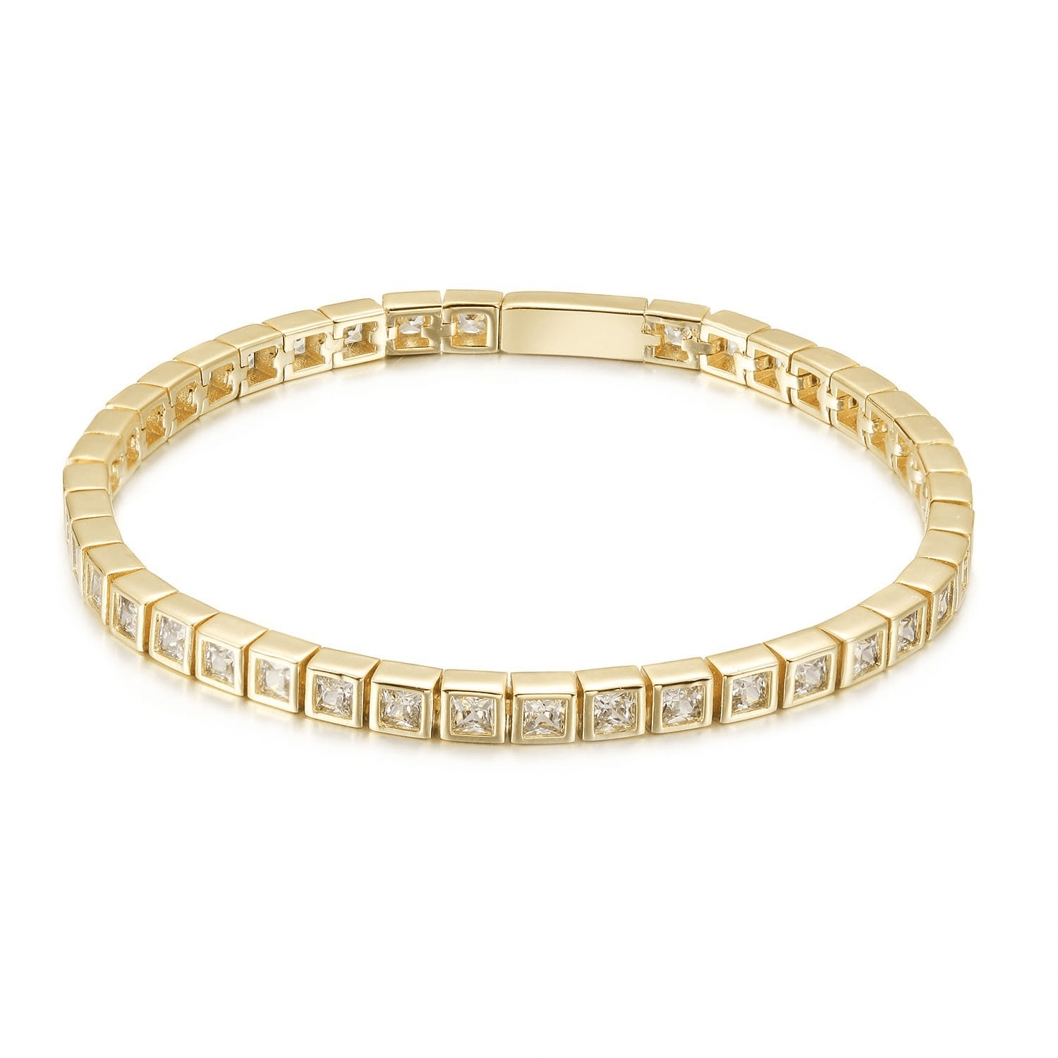 Le Carreau - Square Diamond Waterproof Tennis Bracelet - NOA Jewels - 