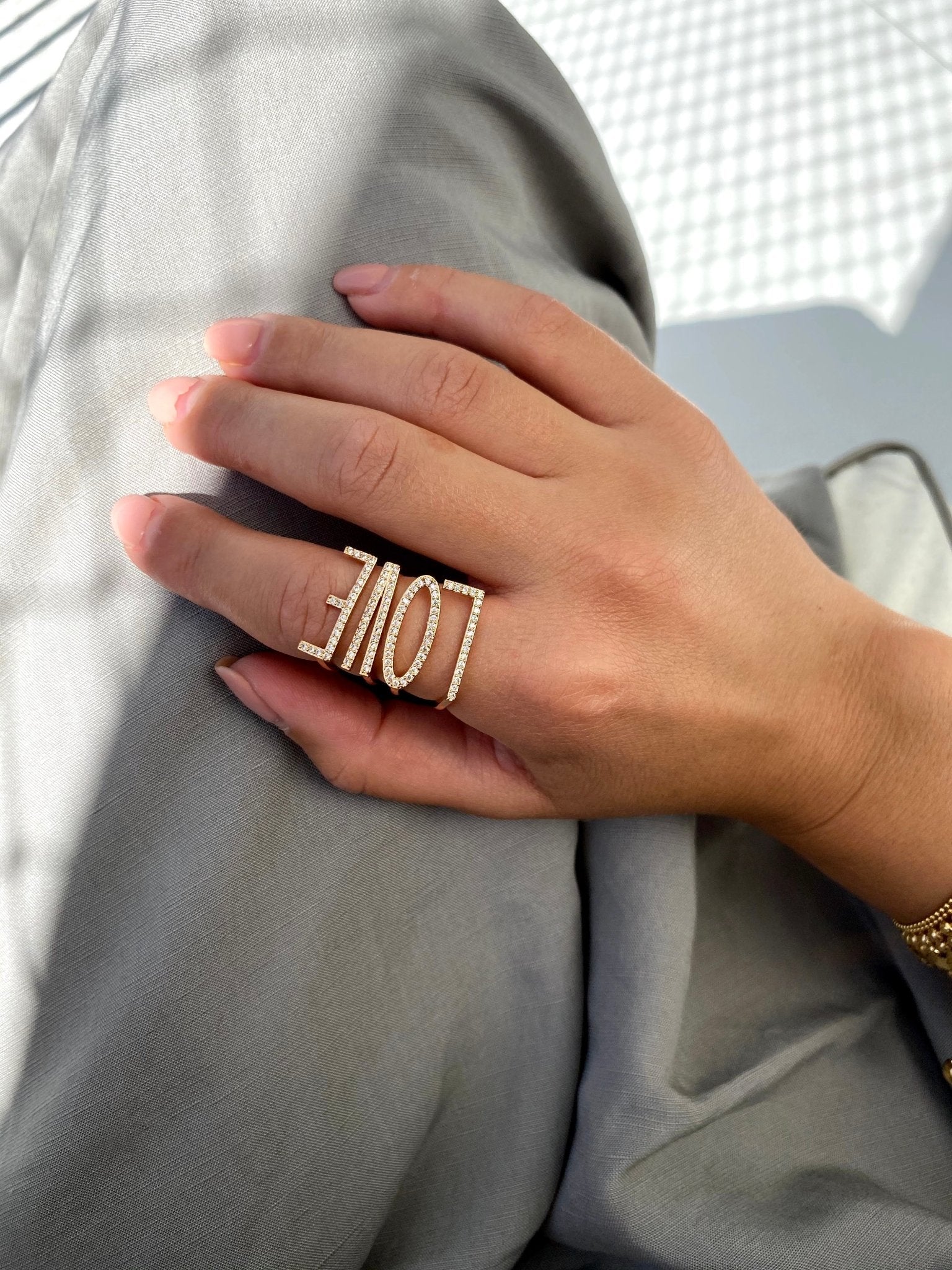 Letter Stackable Rings - NOA Jewels - 