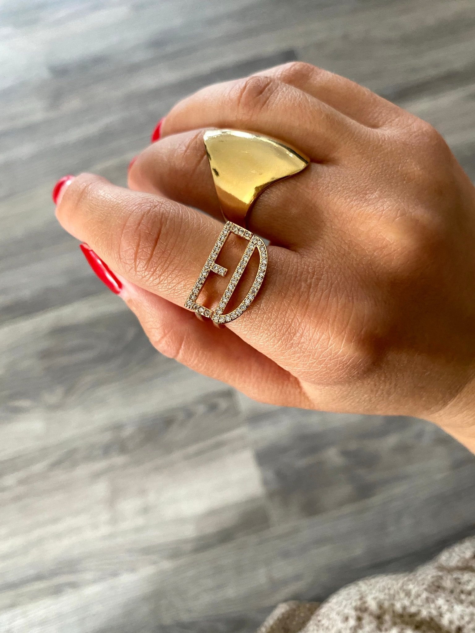 Letter Stackable Rings - NOA Jewels - 