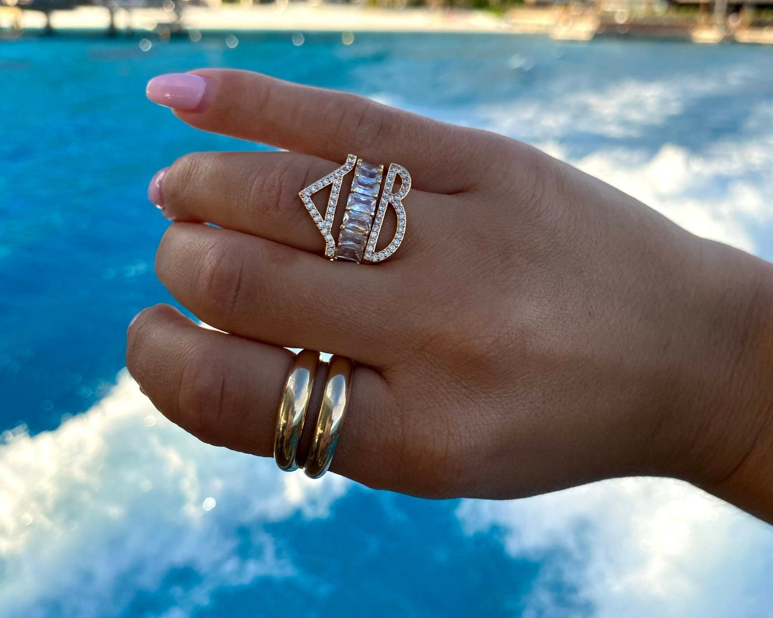 Letter Stackable Rings - NOA Jewels - 