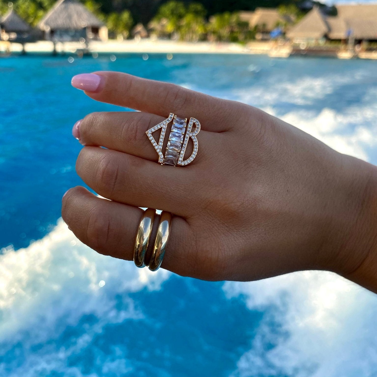 Letter Stackable Rings - NOA Jewels - 