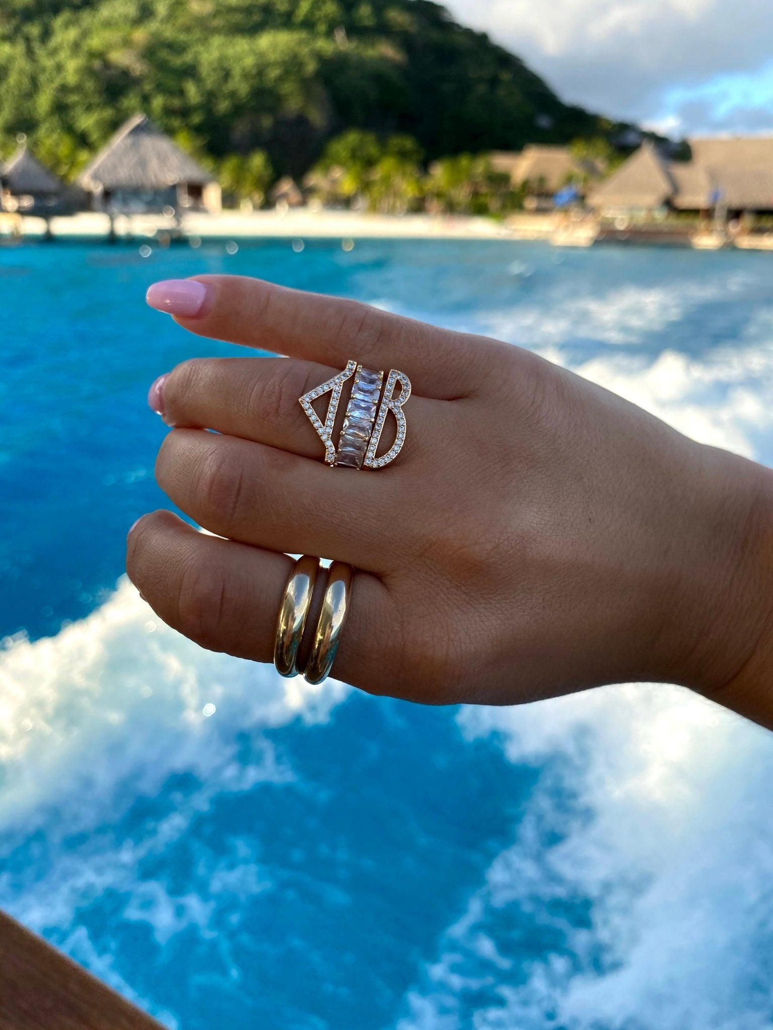 Letter Stackable Rings - NOA Jewels - 