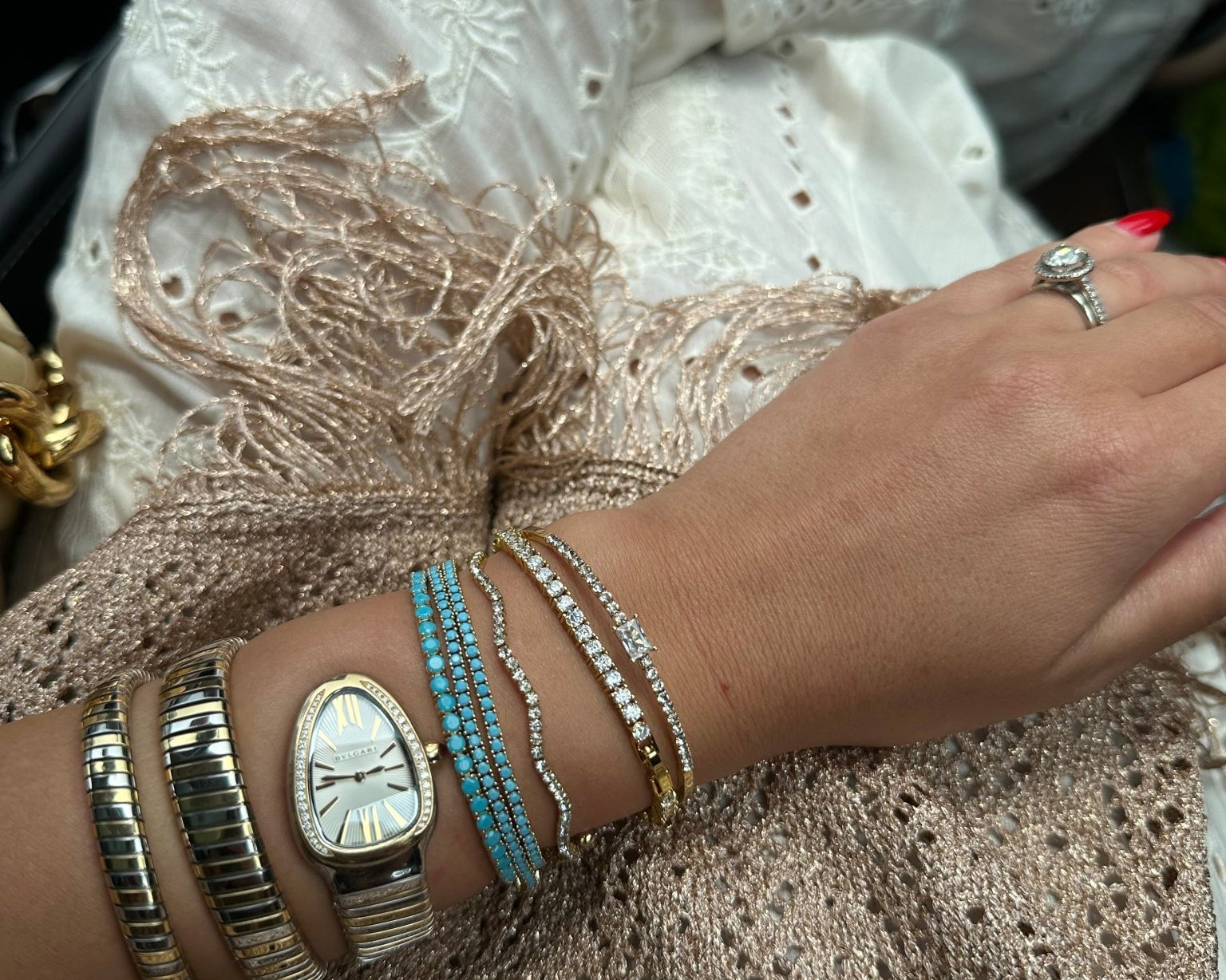 Mademoiselle Turquoise Tennis Bracelet 2mm - NOA Jewels - 