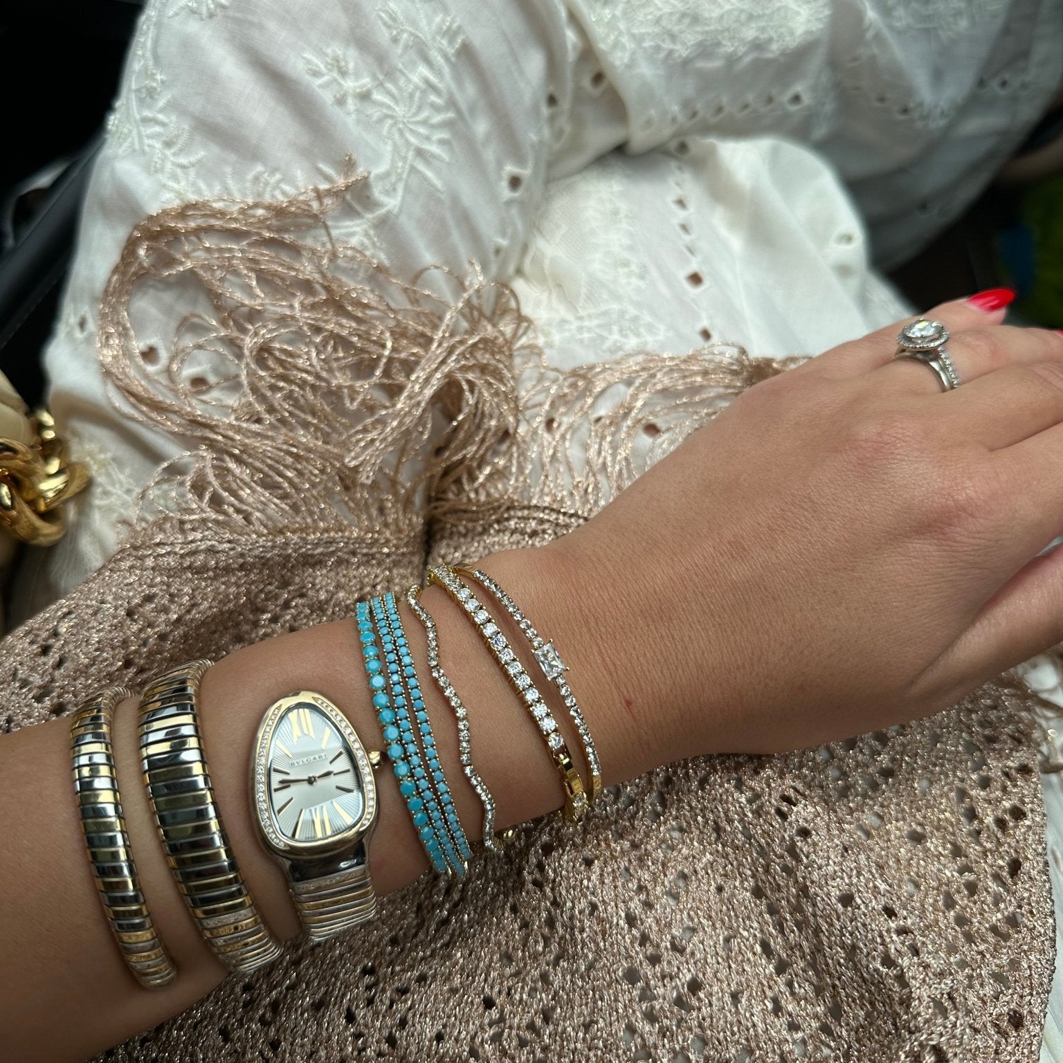Mademoiselle Turquoise Tennis Bracelet 2mm - NOA Jewels - 