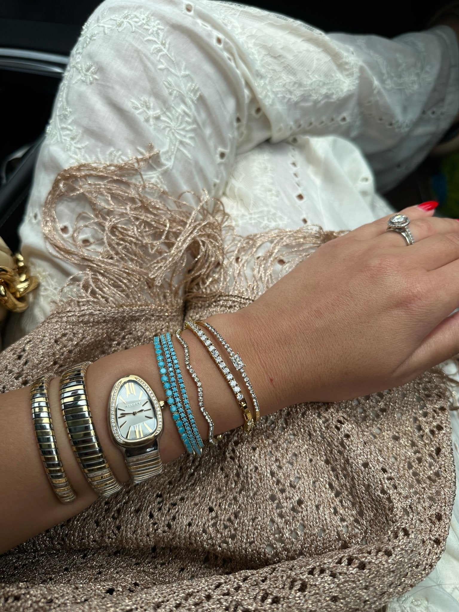 Mademoiselle Turquoise Tennis Bracelet 2mm - NOA Jewels - 