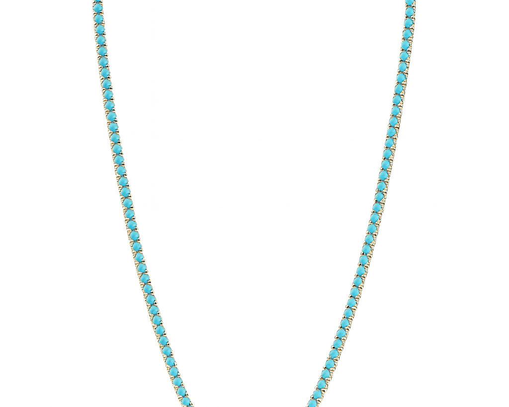 Mademoiselle Turquoise Tennis Necklace - NOA Jewels - 