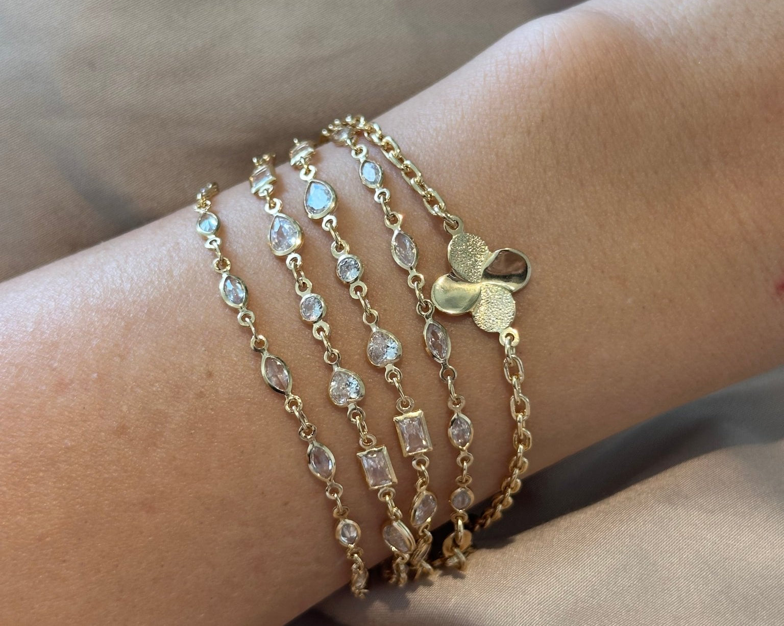 Mini Bezel Marquis Chain Bracelet - NOA Jewels - 
