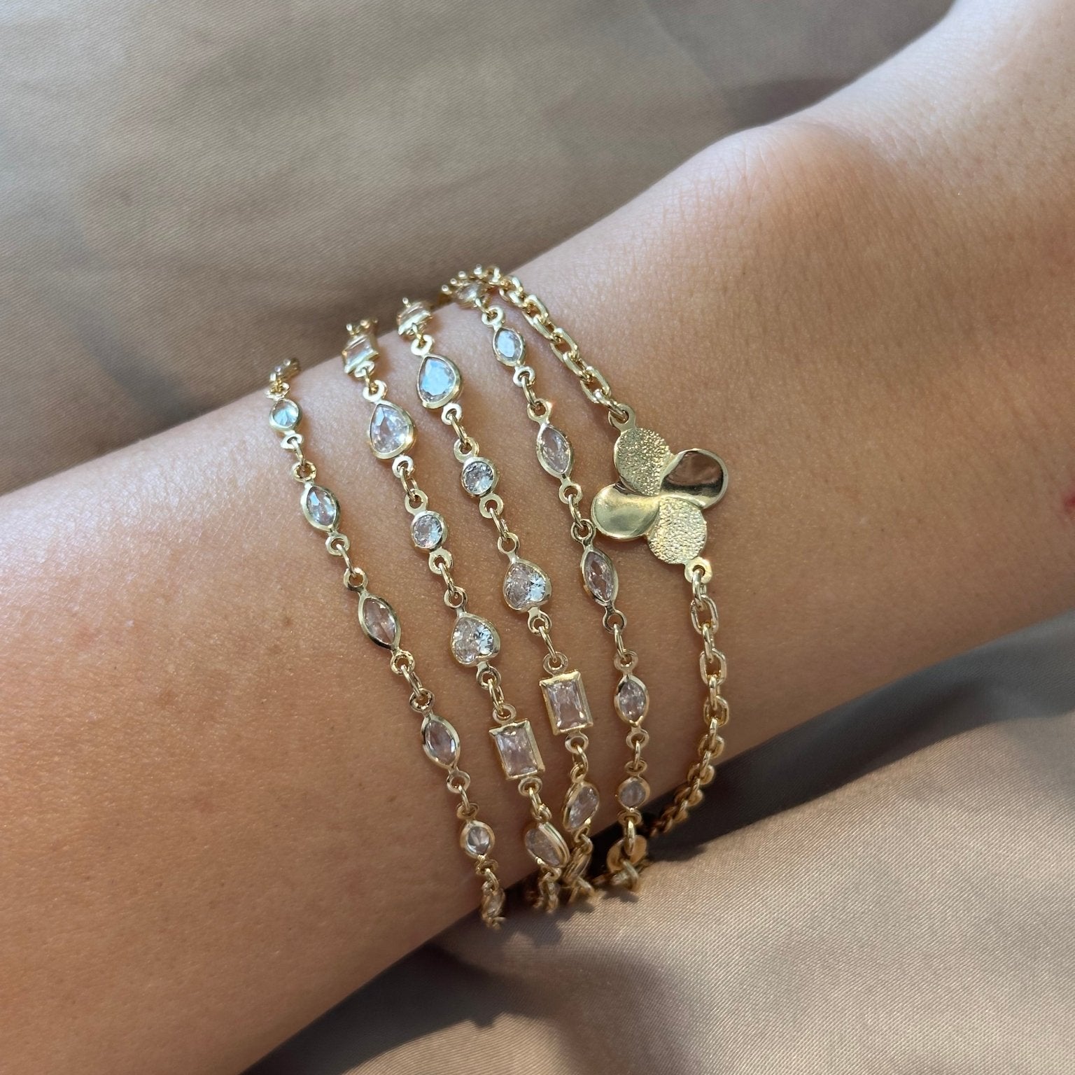 Mini Bezel Marquis Chain Bracelet - NOA Jewels - 