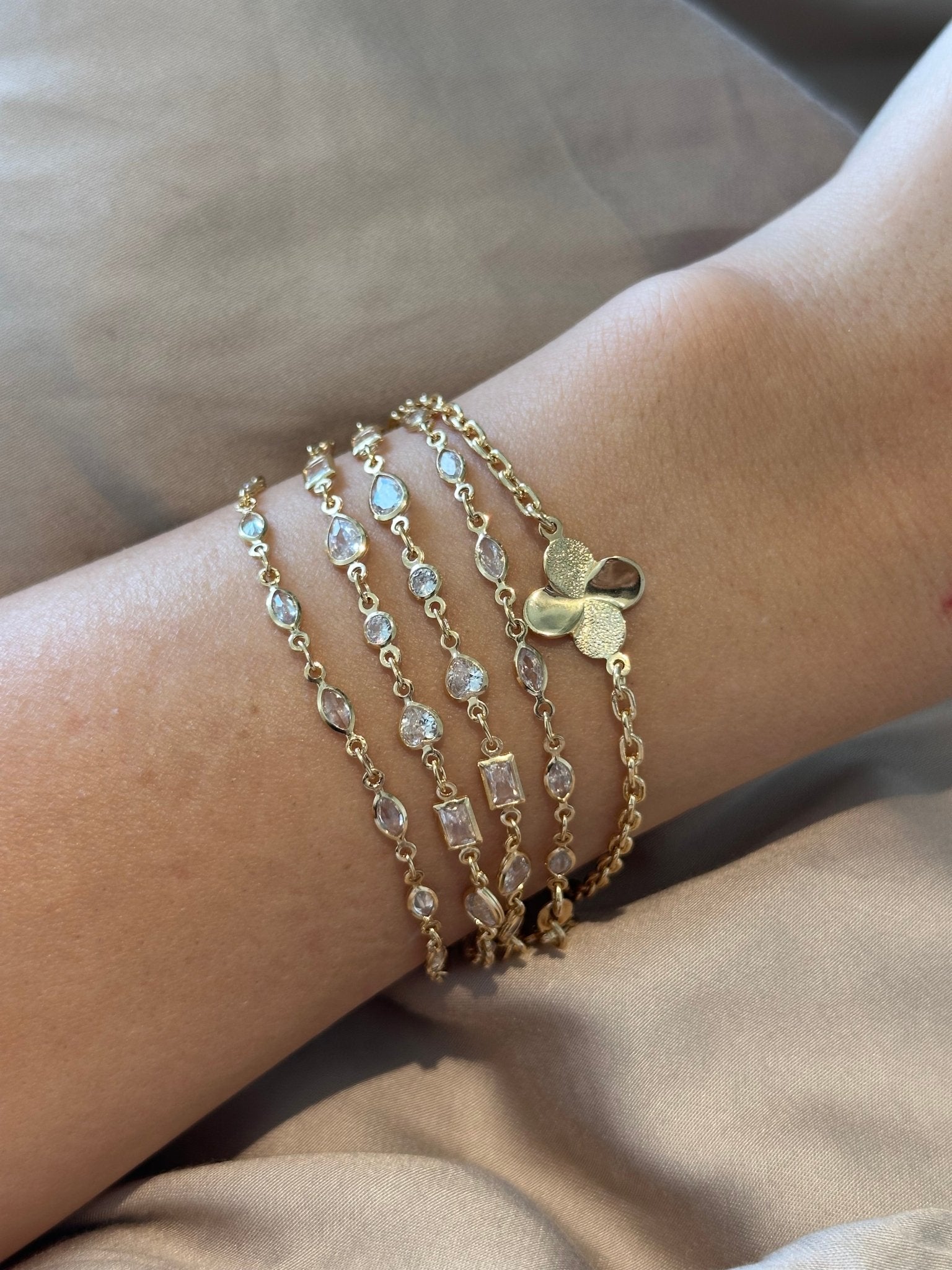 Mini Bezel Marquis Chain Bracelet - NOA Jewels - 