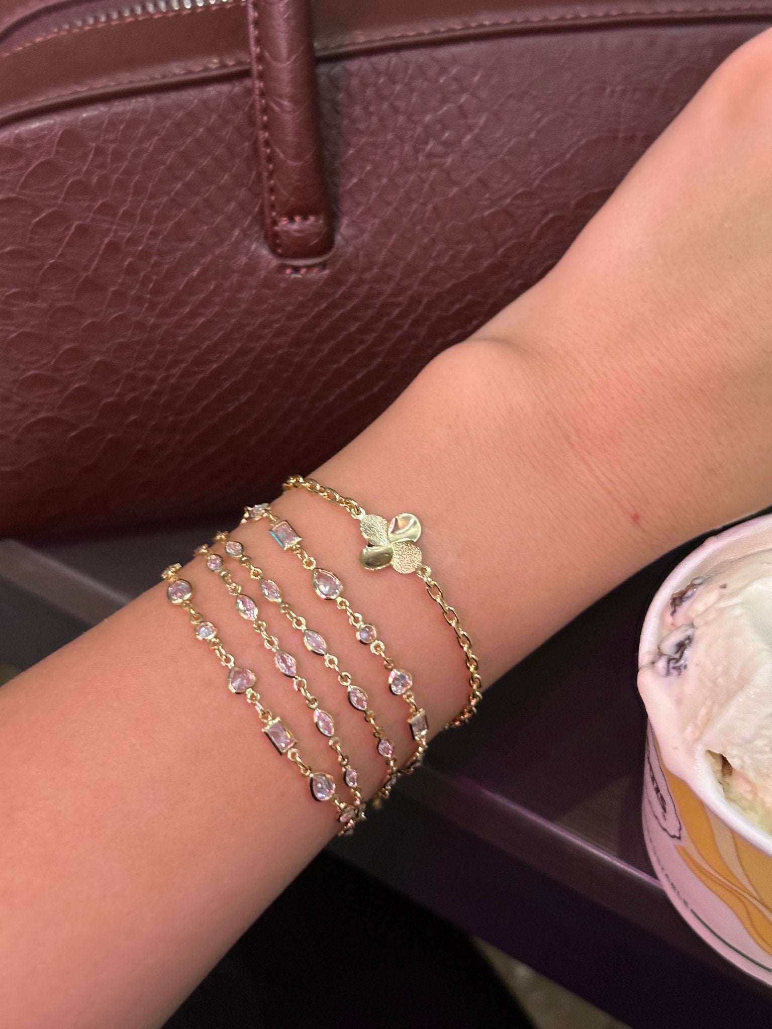 Mini Bezel Marquis Chain Bracelet - NOA Jewels - 