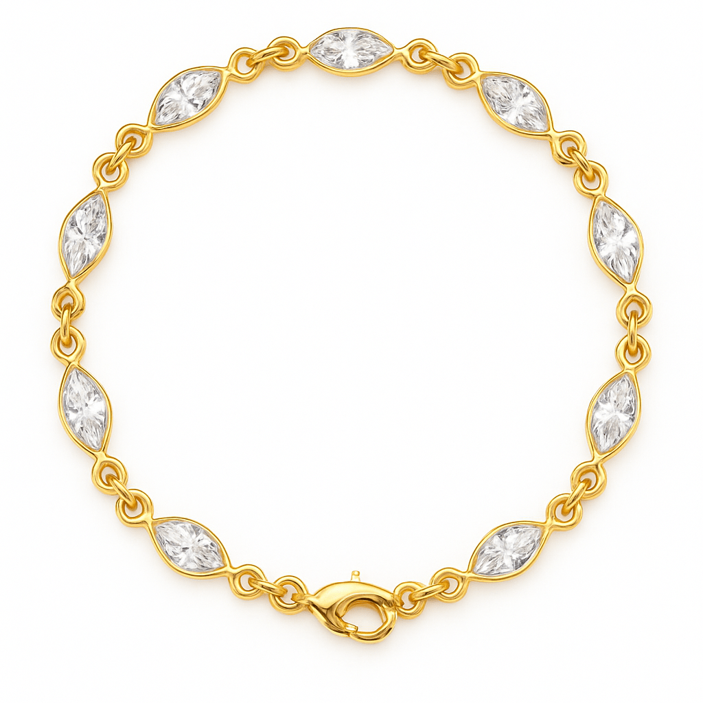 Mini Bezel Marquis Chain Bracelet - NOA Jewels - 