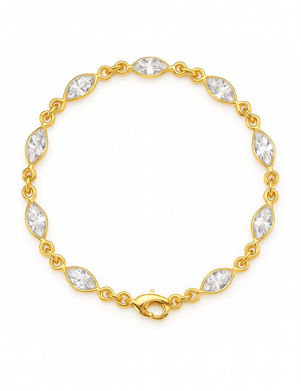 Mini Bezel Marquis Chain Bracelet - NOA Jewels - 