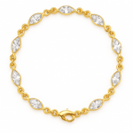 Mini Bezel Marquis Chain Bracelet - NOA Jewels - 