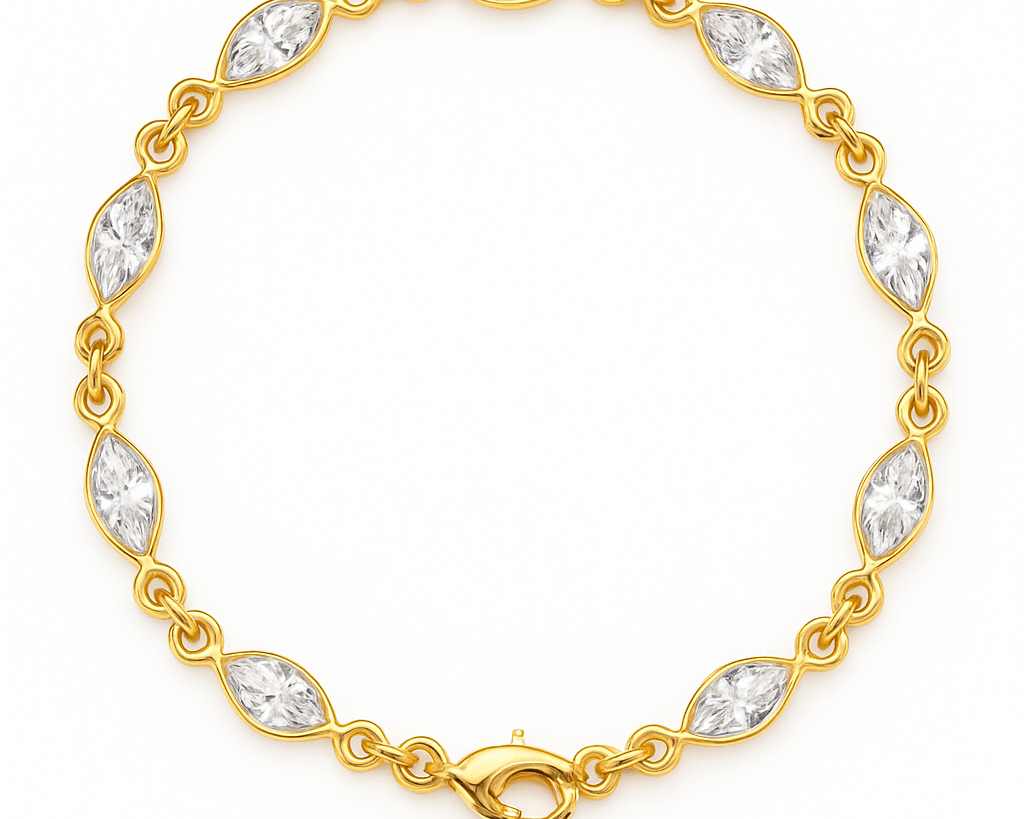 Mini Bezel Marquis Chain Bracelet - NOA Jewels - 