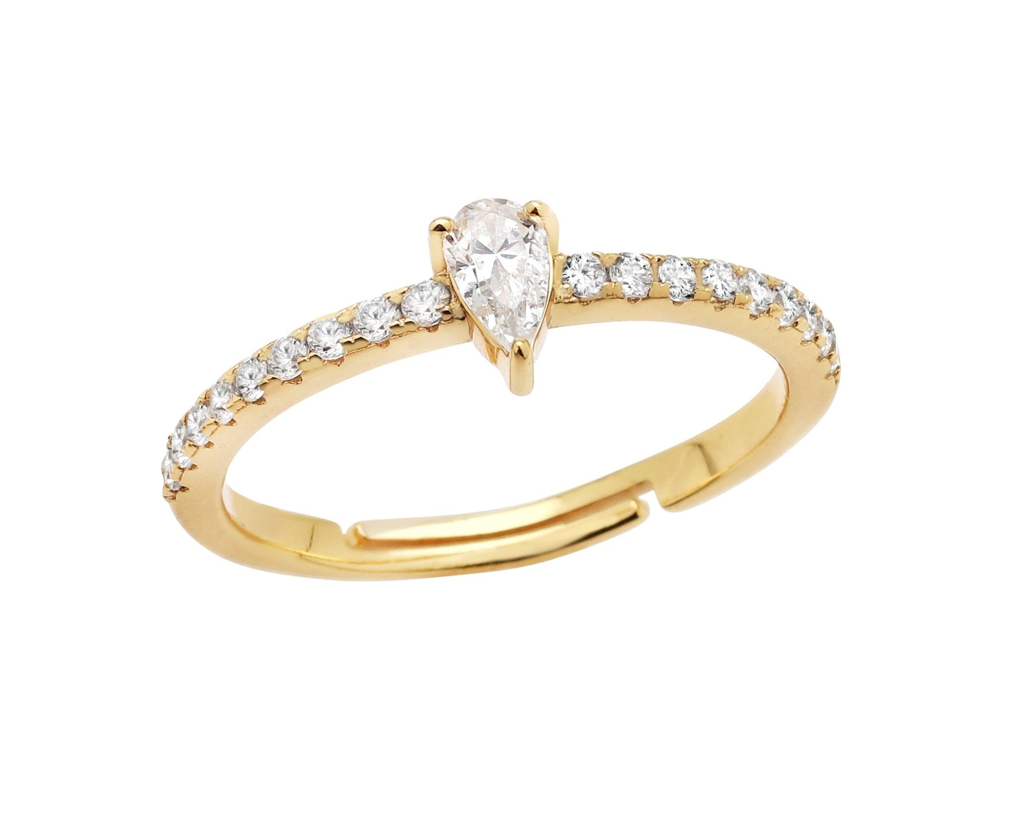 Mini Teardrop Pave Ring - NOA Jewels - 