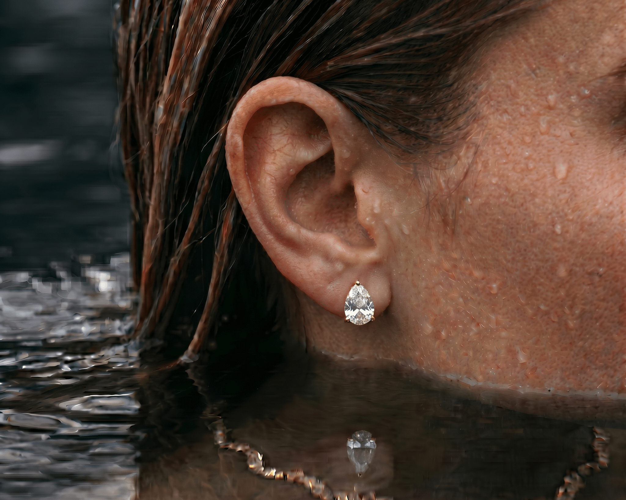 Pear Diamond Studs - NOA Jewels - 