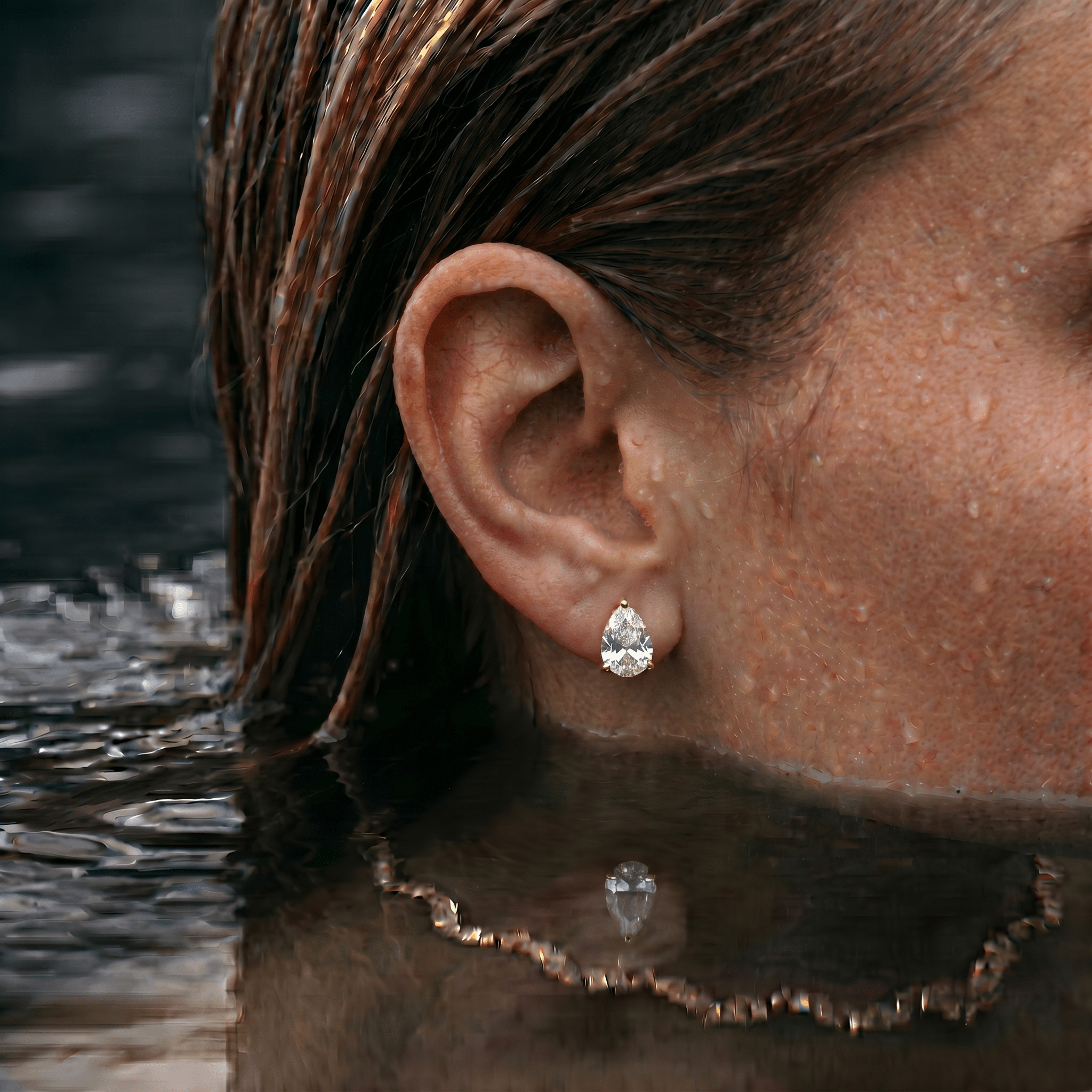 Pear Diamond Studs - NOA Jewels - 