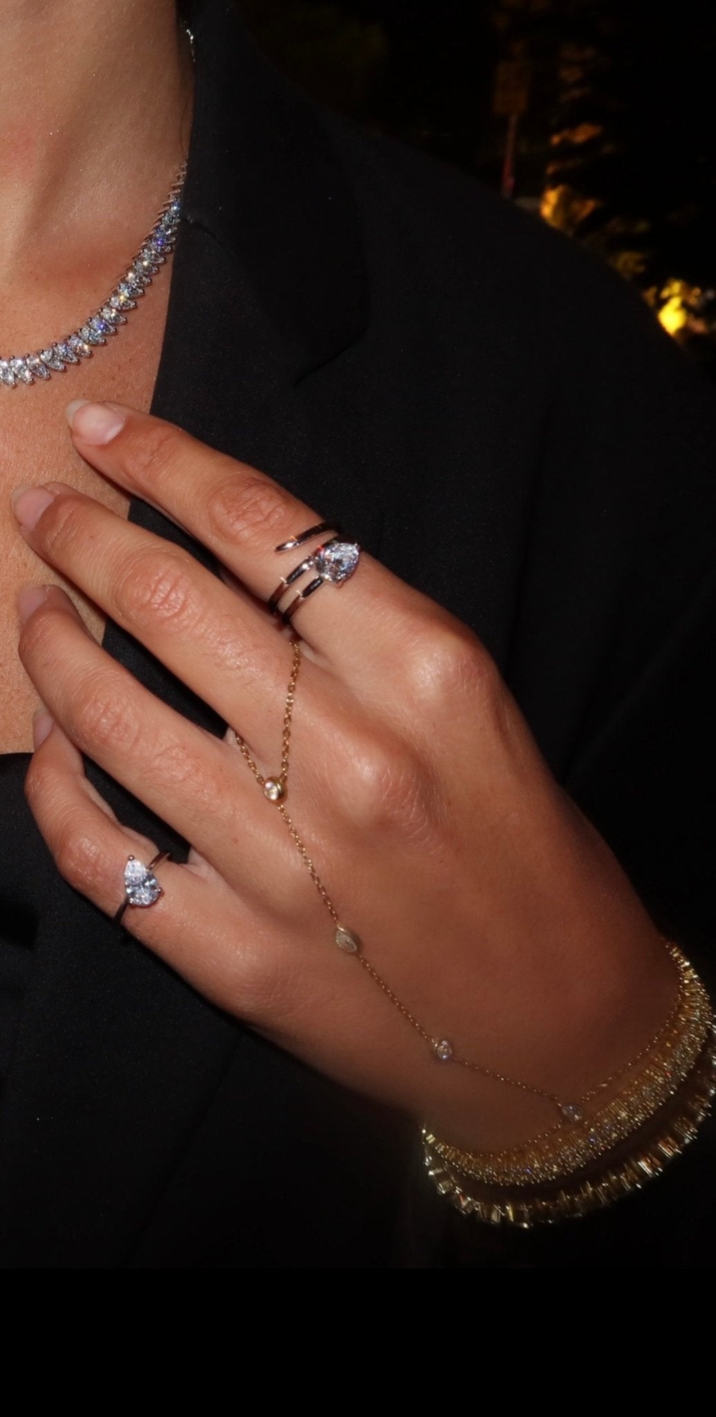 Pear Double Diamond Wrap Ring - NOA Jewels - Rings