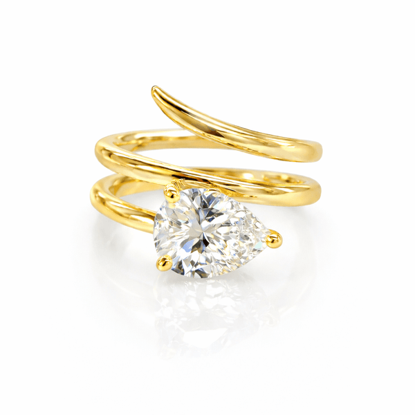 Pear Double Diamond Wrap Ring