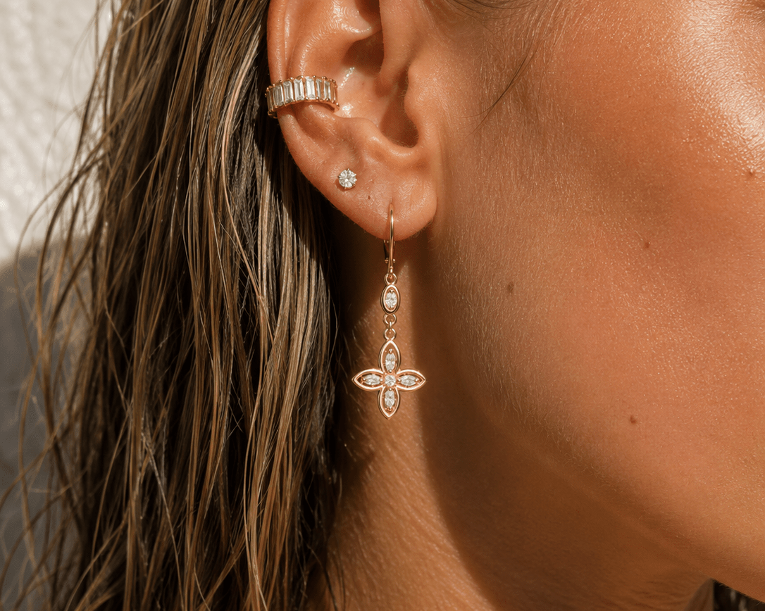 Quatrefoil Drop Earrings - NOA Jewels - 