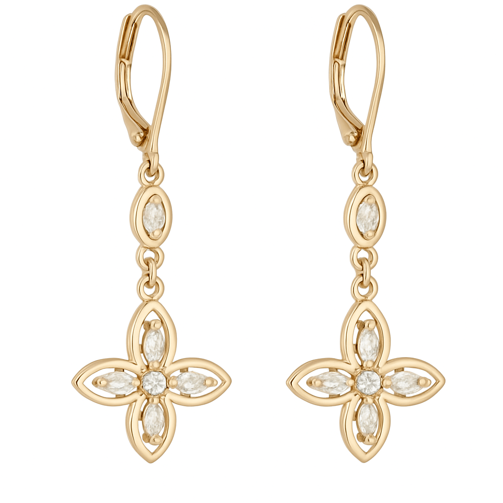 Quatrefoil Drop Earrings - NOA Jewels - 