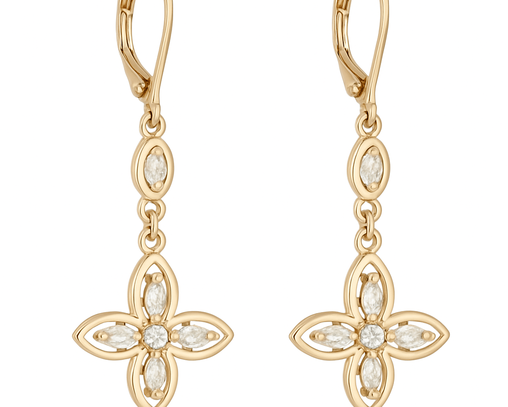 Quatrefoil Drop Earrings - NOA Jewels - 