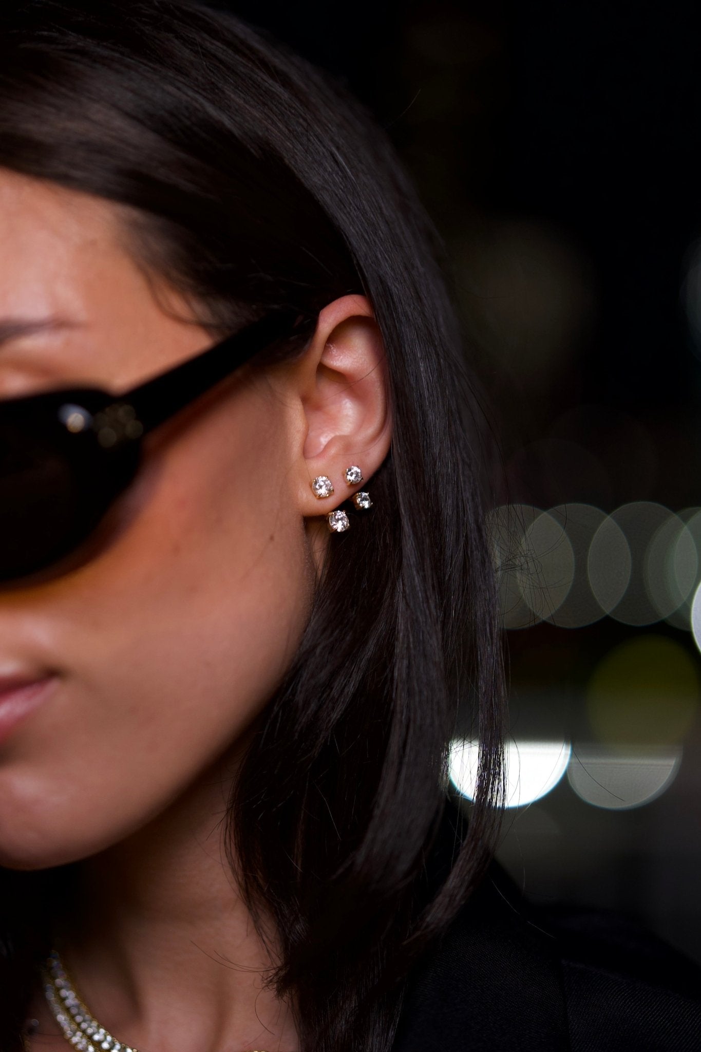 Round Floating Studs - NOA Jewels - Earrings