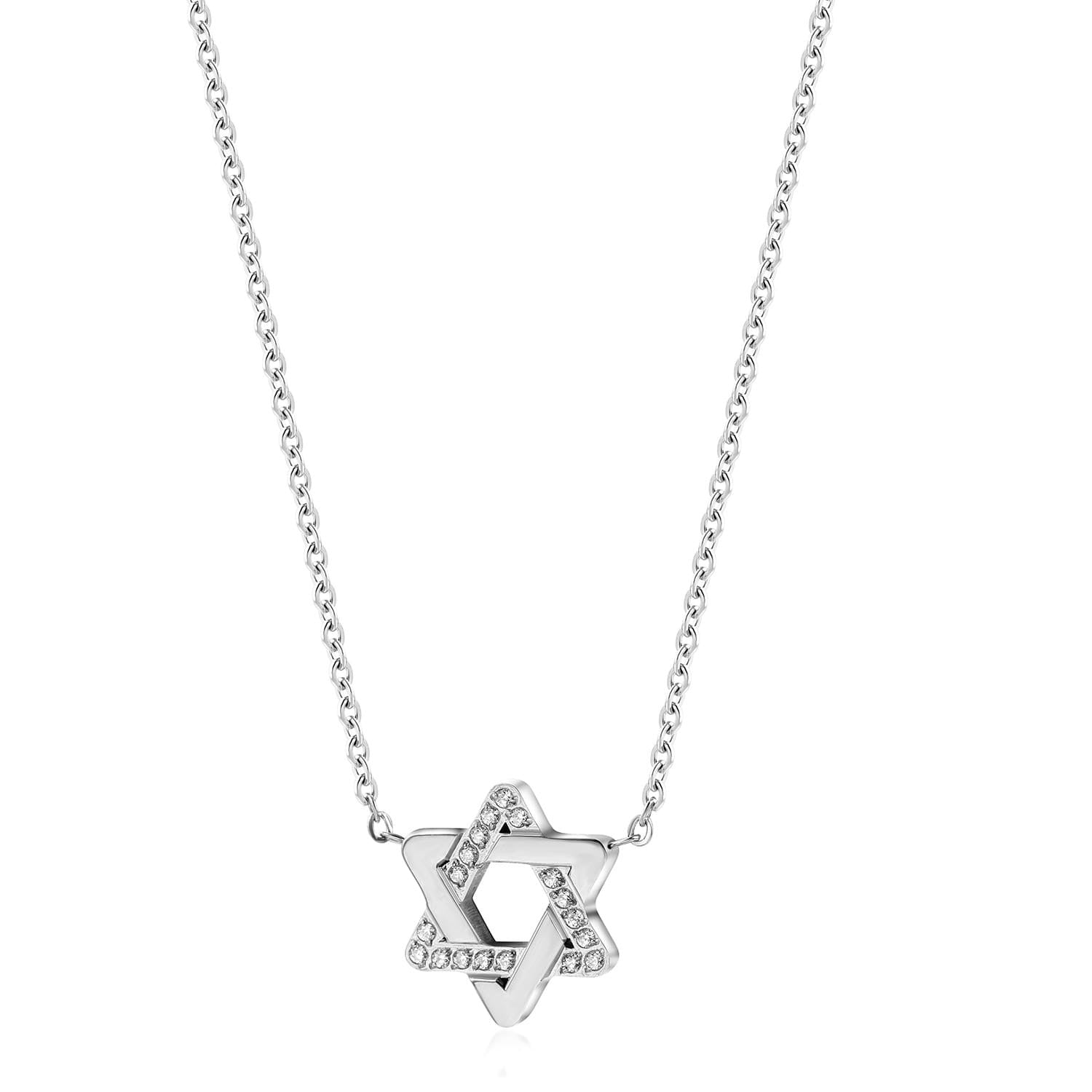 Star of David Necklace Half Pave - NOA Jewels - 