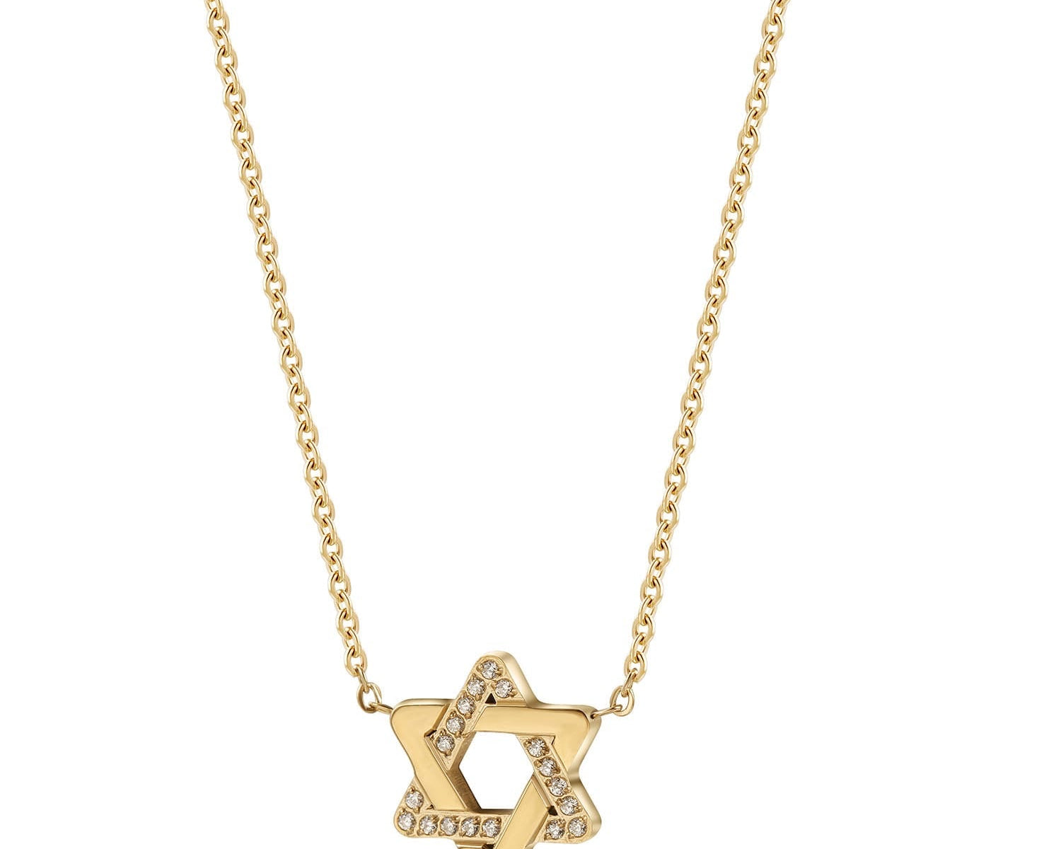 Star of David Necklace Half Pave - NOA Jewels - 