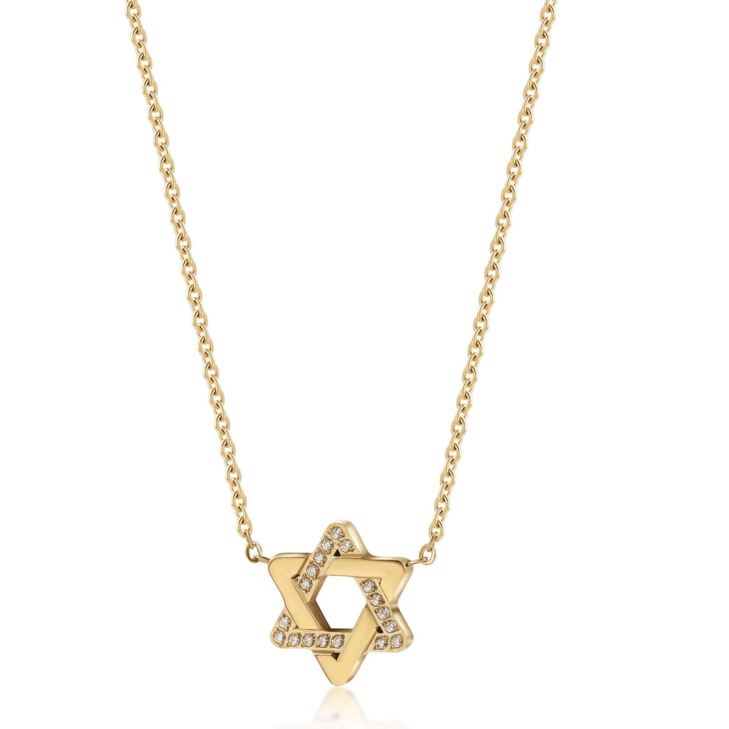 Star of David Necklace Half Pave - NOA Jewels - 