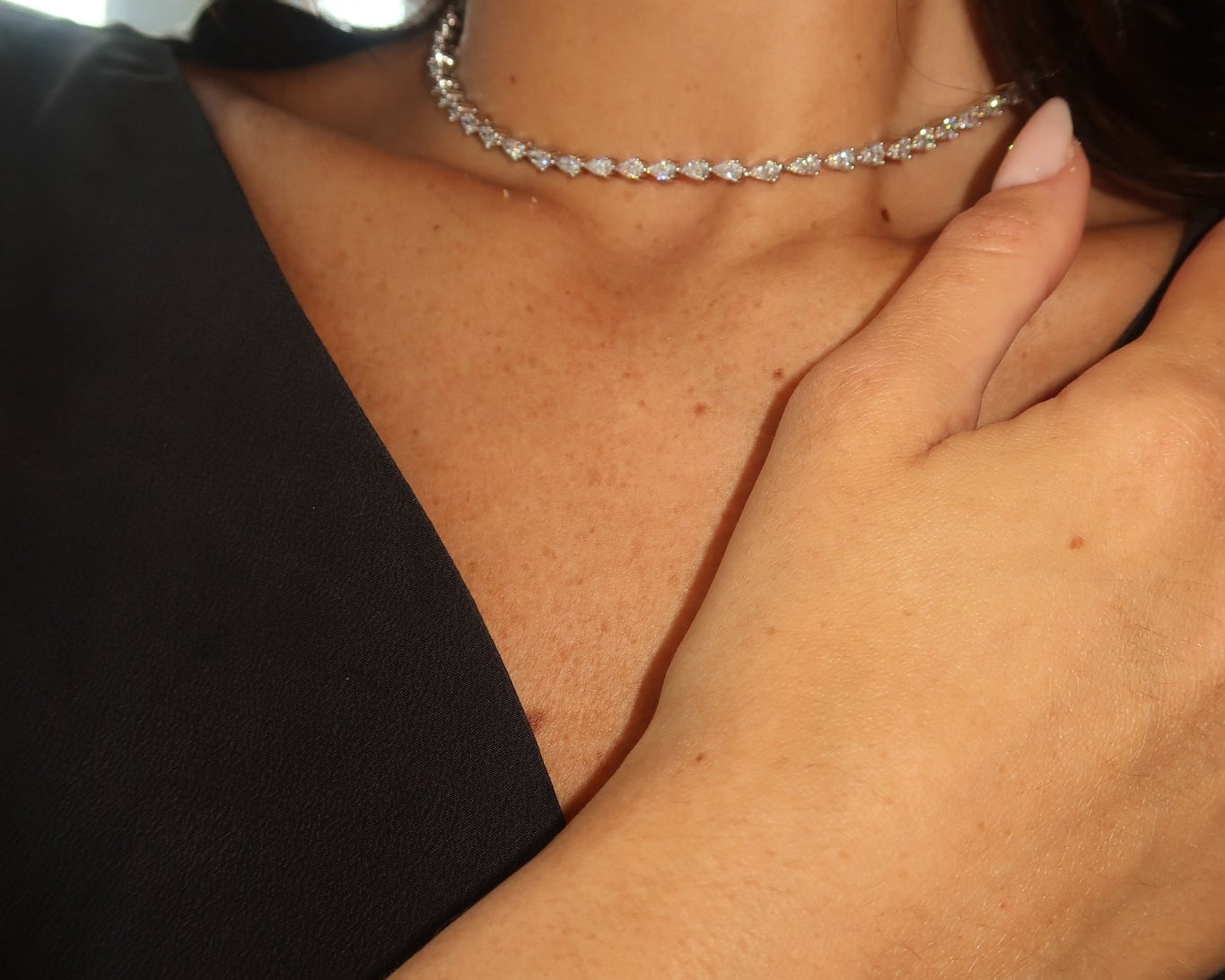 Tear Drop Tennis necklace - NOA Jewels - 