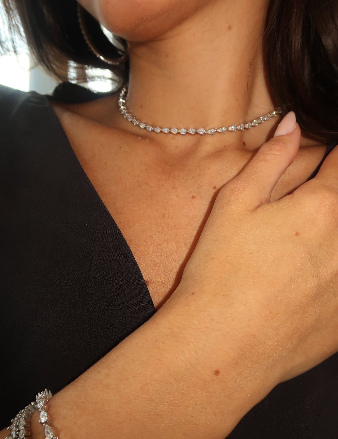 Tear Drop Tennis necklace - NOA Jewels - 
