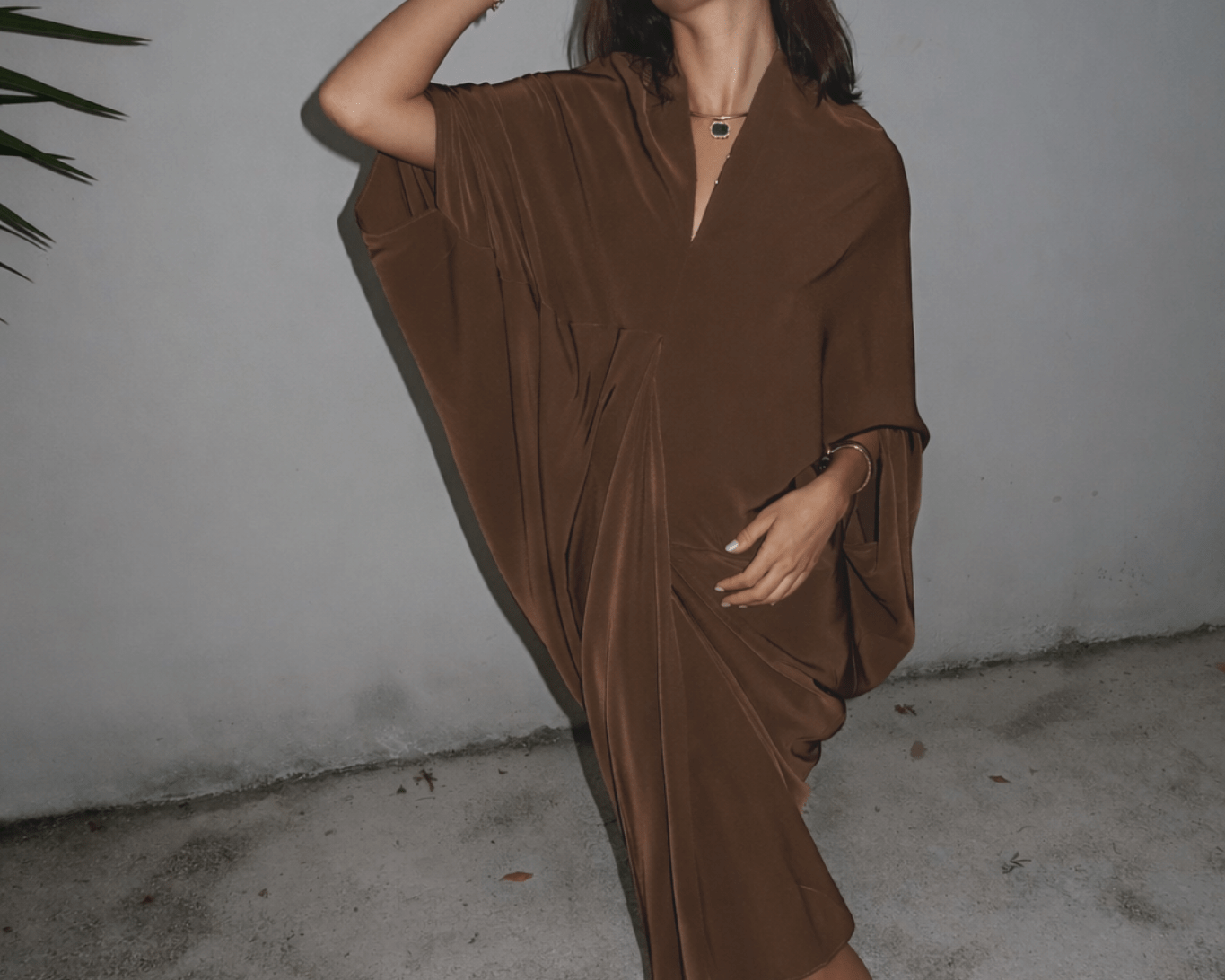The Brown Drape Dress - NOA Jewels - 