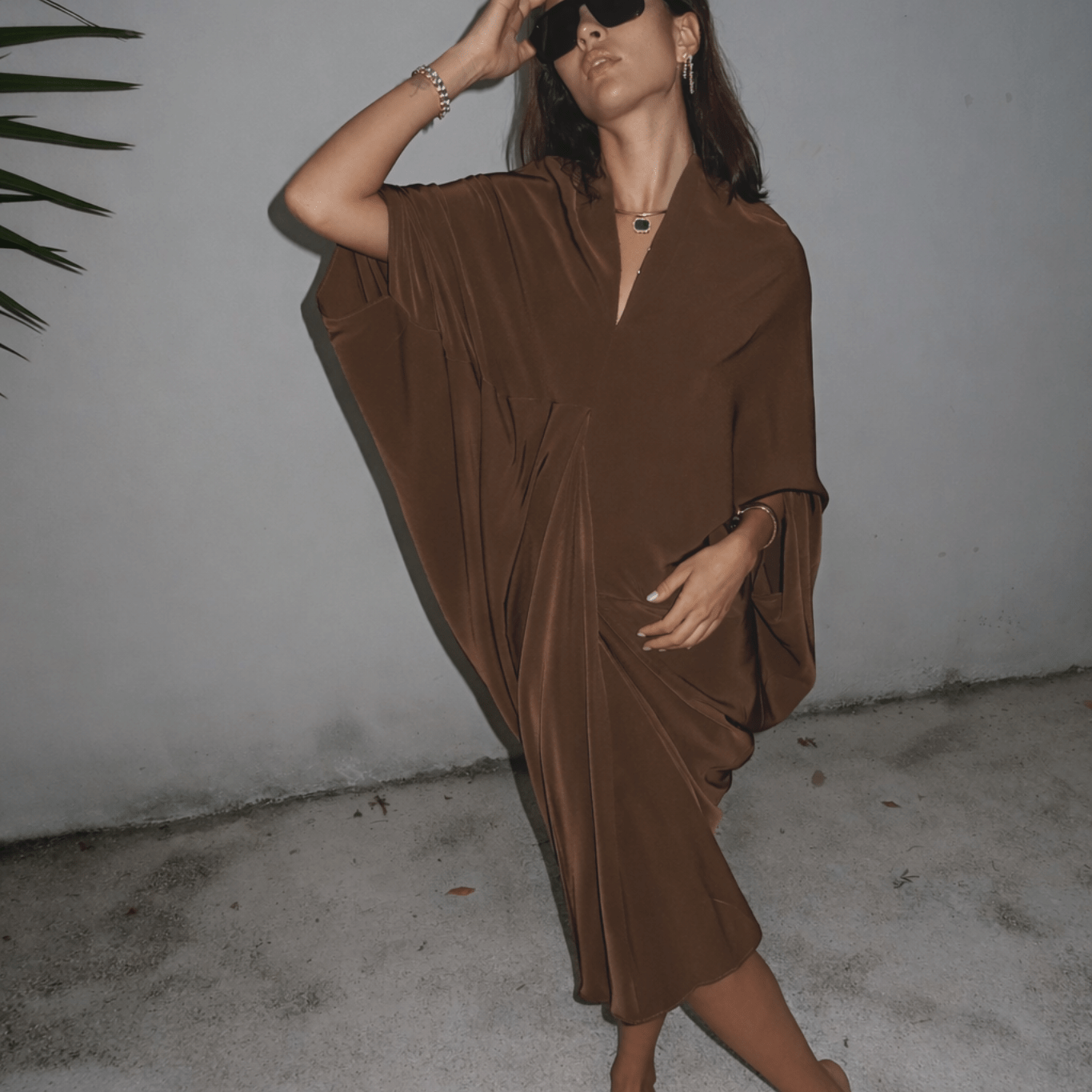 The Brown Drape Dress - NOA Jewels - 