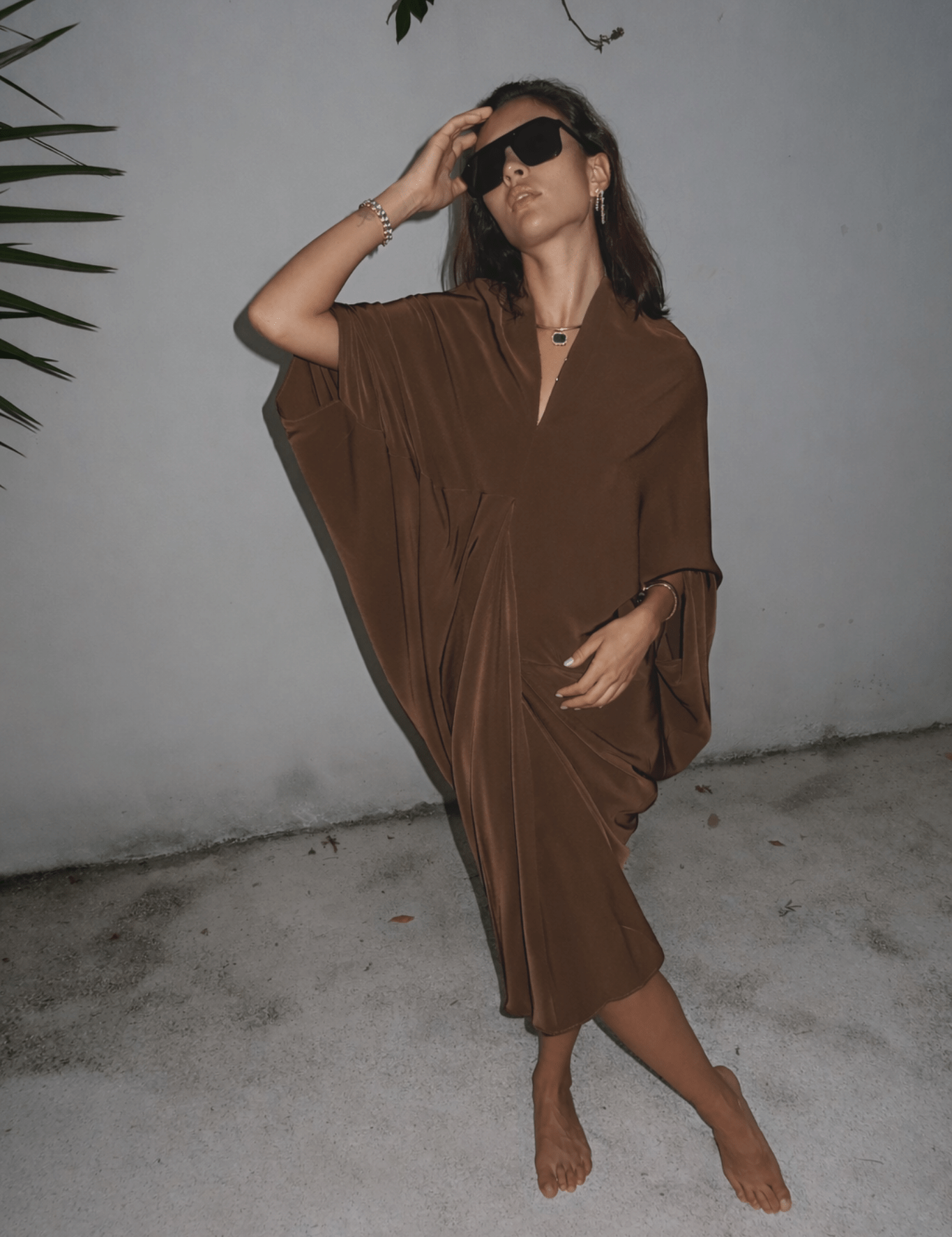 The Brown Drape Dress - NOA Jewels - 