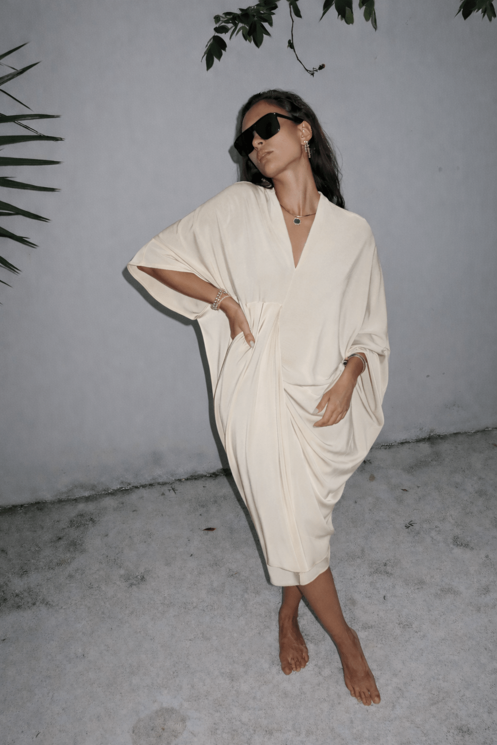The Cream Drape Dress - NOA Jewels - 