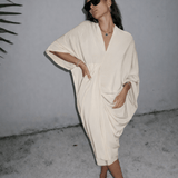 The Cream Drape Dress - NOA Jewels - 