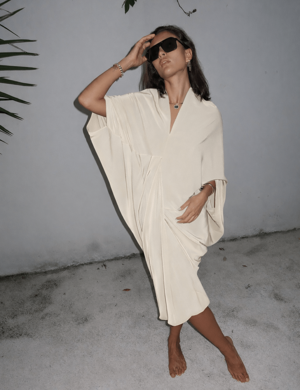 The Cream Drape Dress - NOA Jewels - 