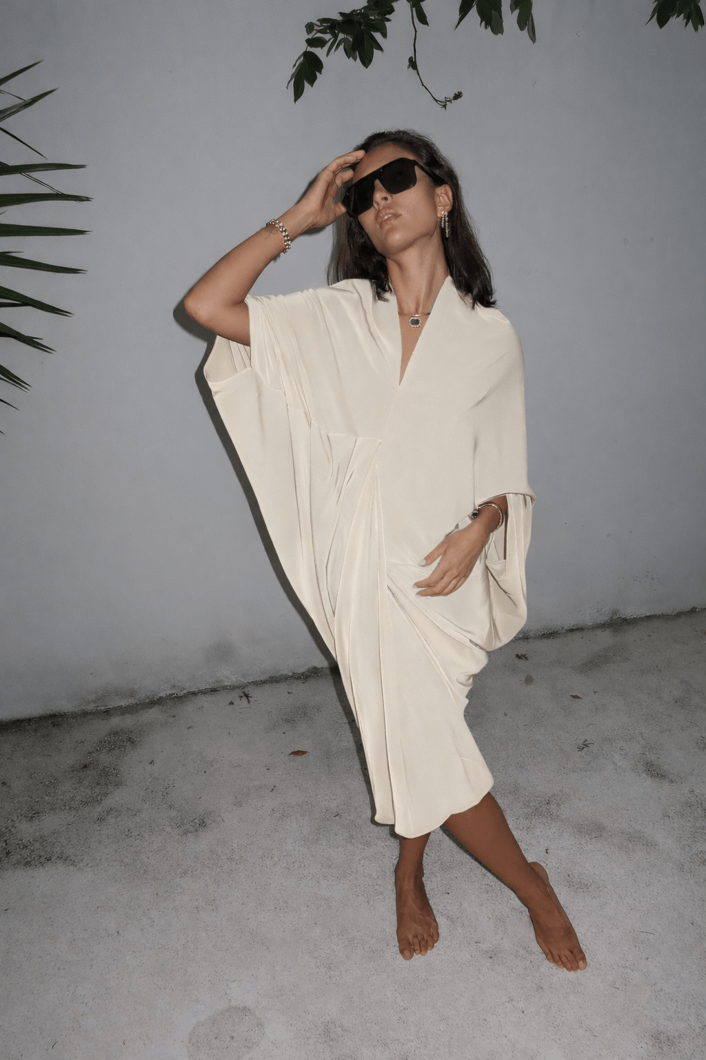 The Cream Drape Dress - NOA Jewels - 