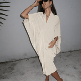 The Cream Drape Dress - NOA Jewels - 