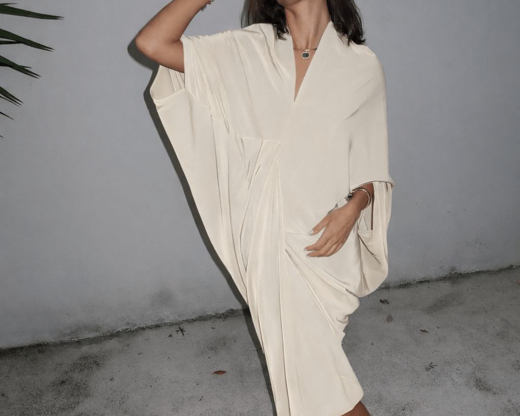 The Cream Drape Dress - NOA Jewels - 
