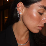 The Diamond Convertible - 2 - in - 1 Bezel Stud & Pear Cascade Back Drop Earrings - NOA Jewels - 