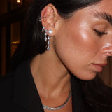 The Diamond Convertible - 2 - in - 1 Bezel Stud & Pear Cascade Back Drop Earrings - NOA Jewels - 