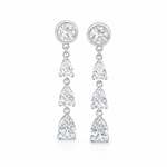 The Diamond Convertible - 2 - in - 1 Bezel Stud & Pear Cascade Back Drop Earrings - NOA Jewels - 