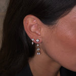 The Diamond Convertible - 2 - in - 1 Bezel Stud & Pear Cascade Back Drop Earrings - NOA Jewels - 