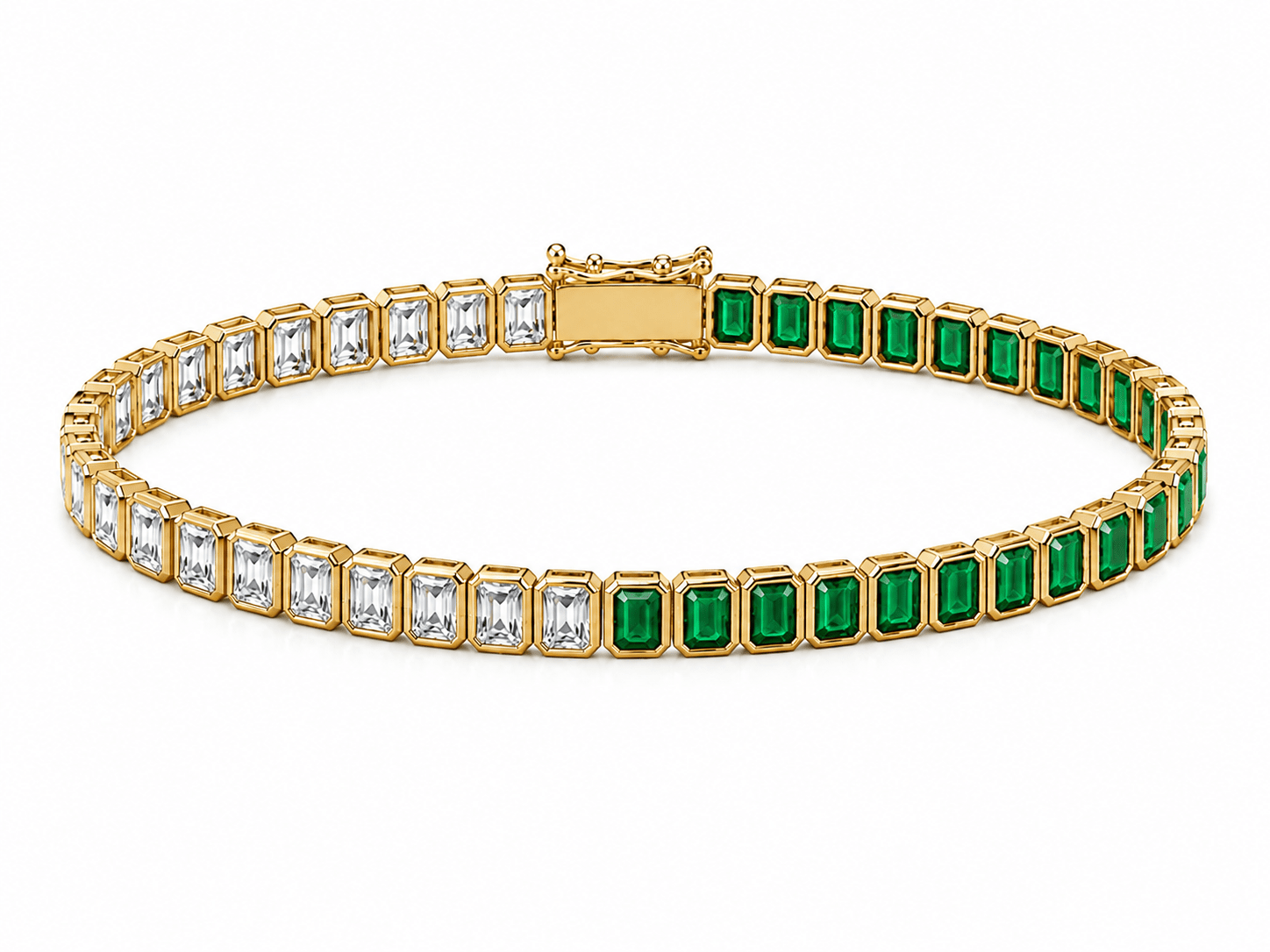 The Duchess Diamond & Emerald Tennis Bracelet - NOA Jewels -