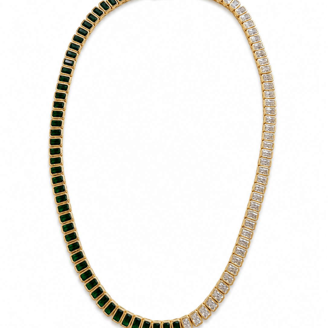 The Duchess Diamond & Emerald Tennis Necklace - NOA Jewels -