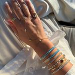 The Duchess Diamond & Turquoise Tennis Bracelet - NOA Jewels -