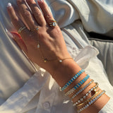 The Duchess Diamond & Turquoise Tennis Bracelet - NOA Jewels -
